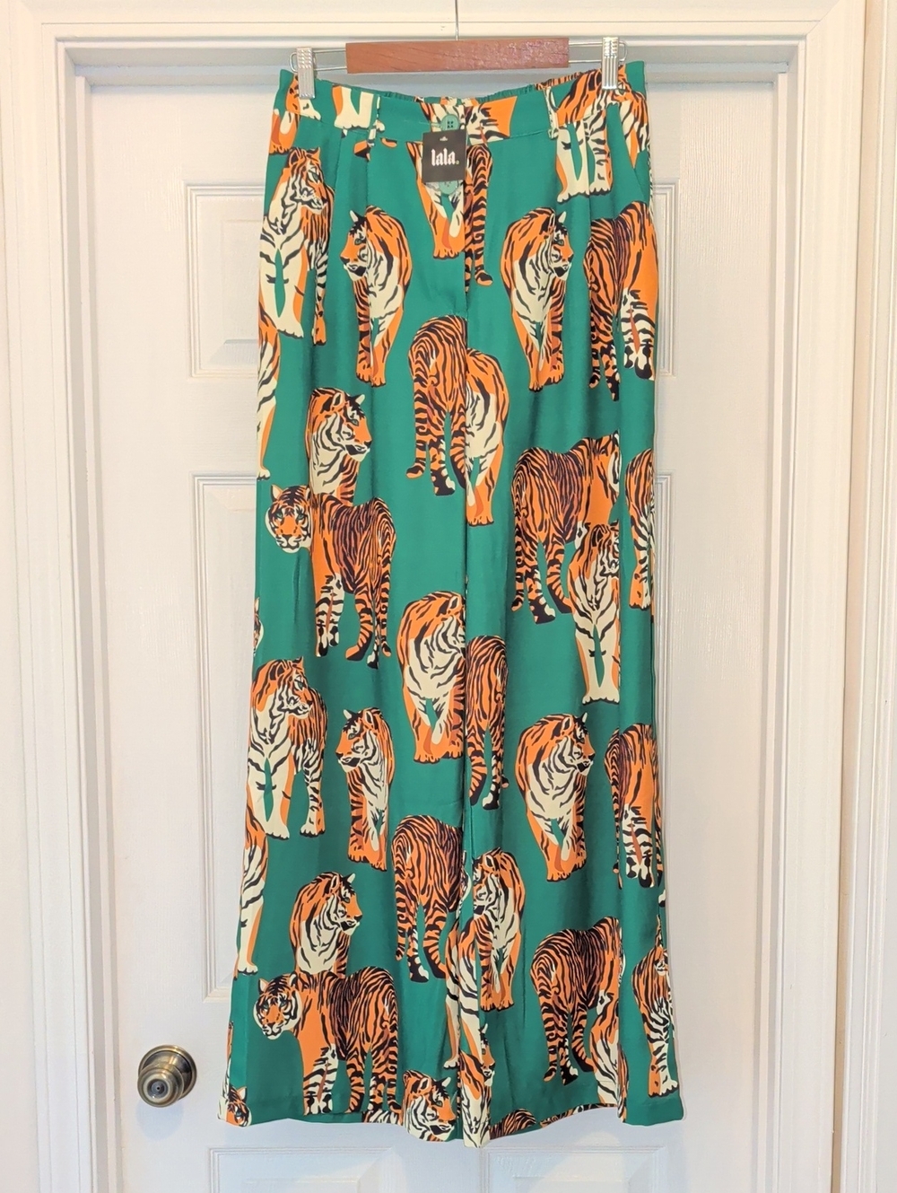 Dressed In lala Tiger Print Green Pants